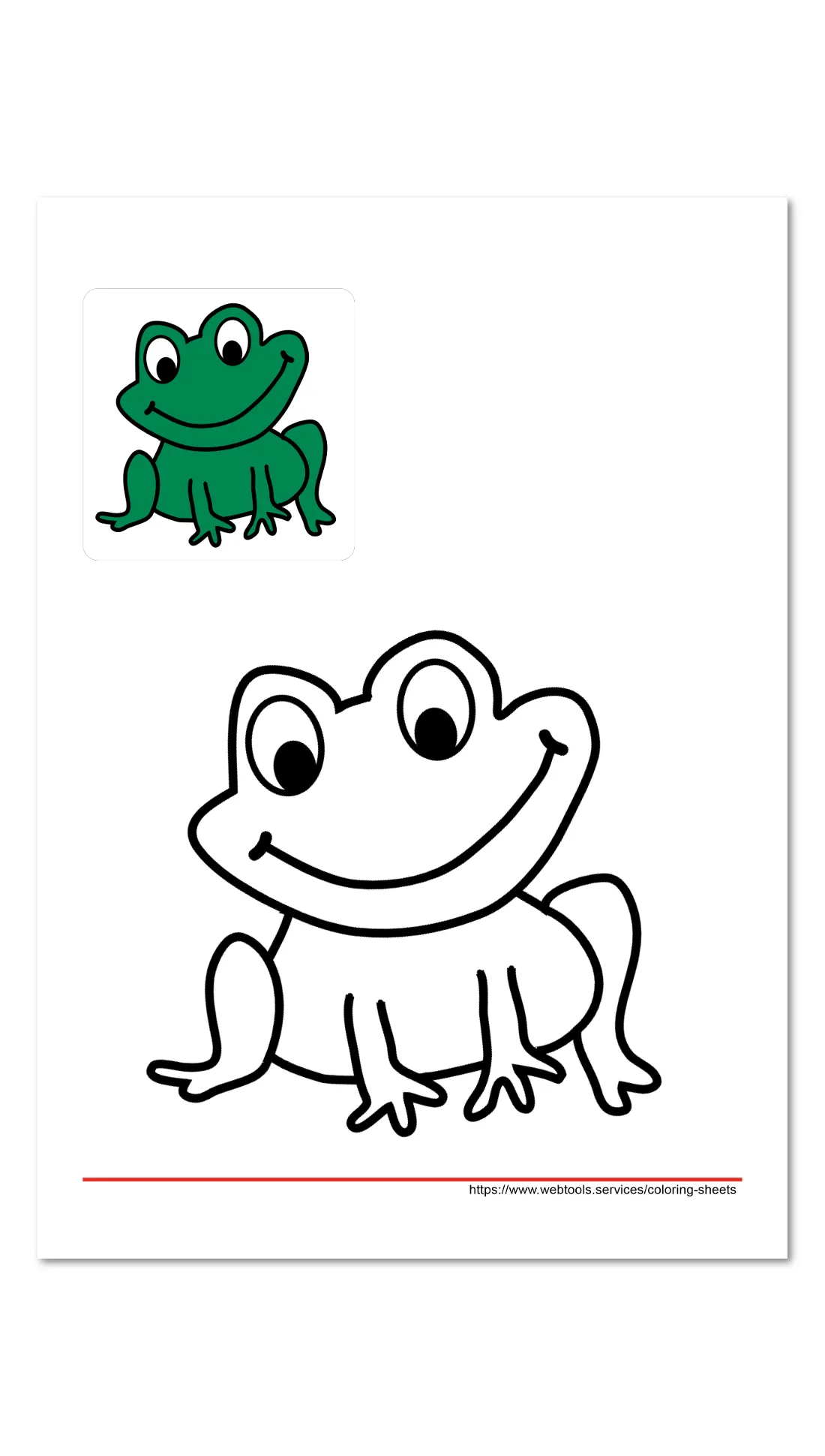 Webtools frog coloring sheet
