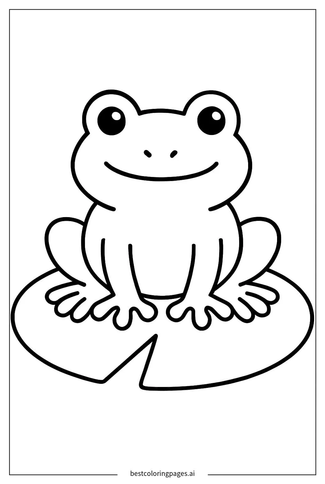 Frog on a lily pad coloring page free printable bestcoloringpages ai