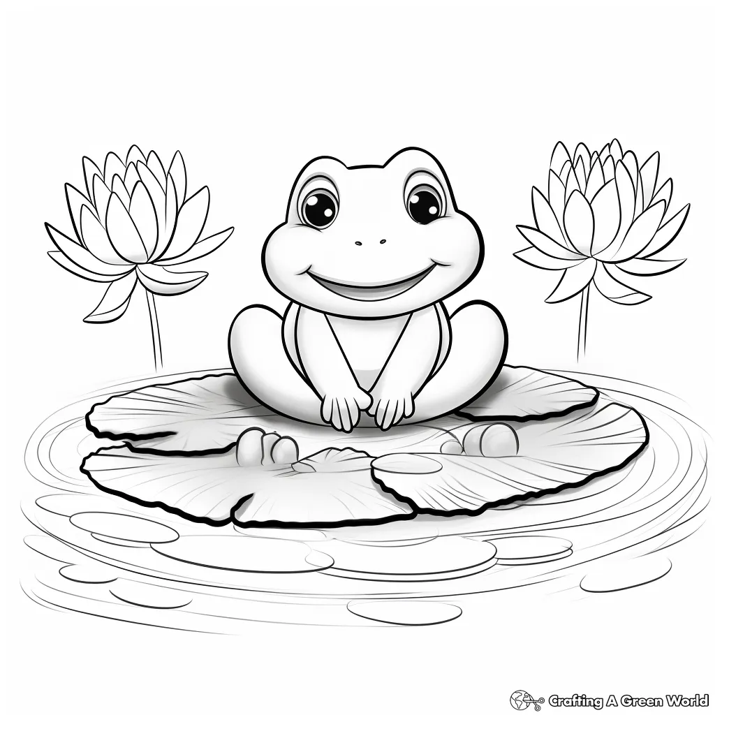 Coloring frog on lily pad 53+ frog coloring pages have fun with these