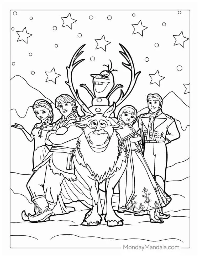 Frozen coloring pages, frozen