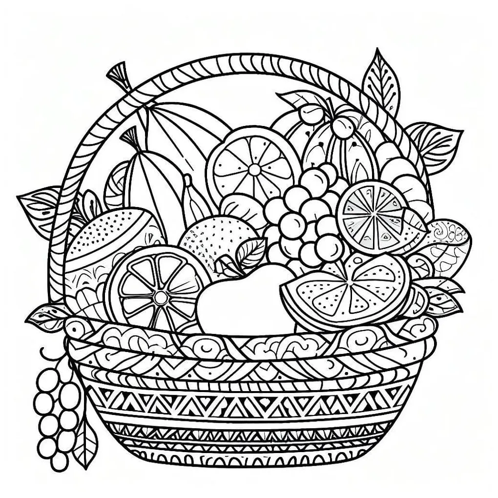 Fruit Basket coloring pages - ColoringLib