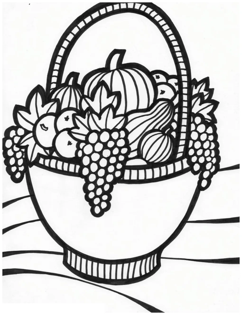 Basic Fruit Basket coloring page - Download, Print or Color Online for Free