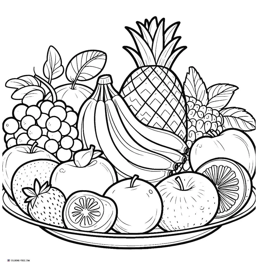 20 Fruit Coloring Pages (Free Unique Printables) | Fruit coloring pages