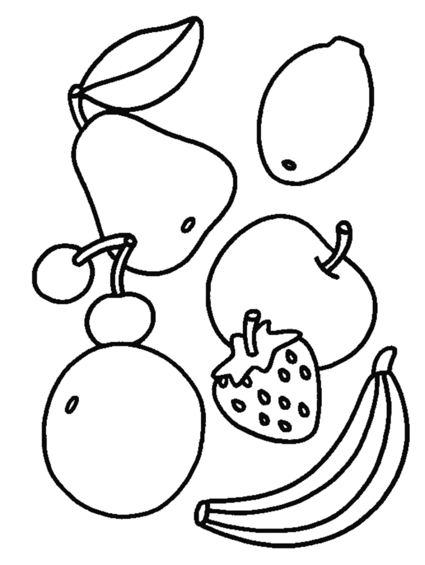 Fruit Coloring Pages for childrens printable for free