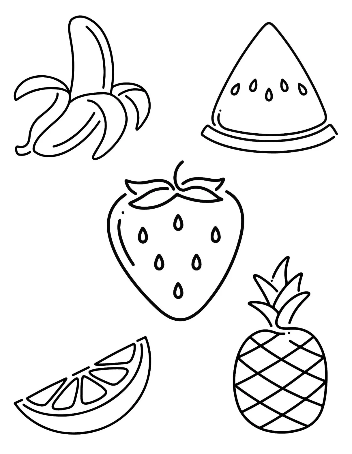 Printable Fruit Coloring Page For Kids Food - Coloring Nation