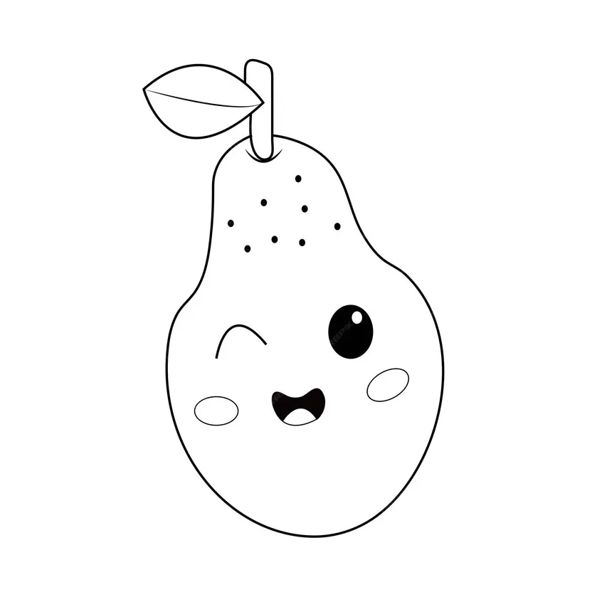Premium Vector | Fruit coloring page for kids