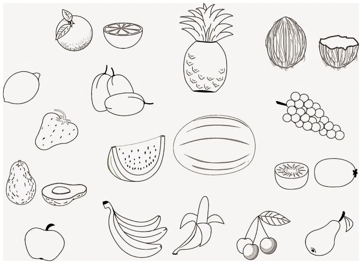 Fruit Coloring Pages at GetColorings.com | Free printable colorings
