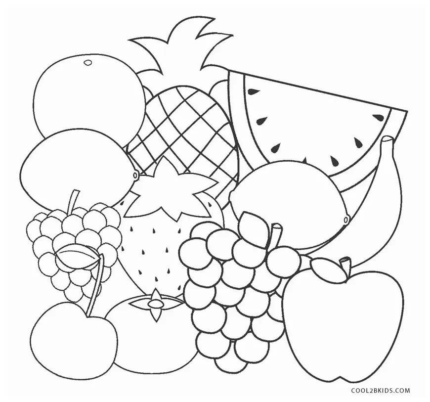 Free Printable Fruit Coloring Pages for Kids