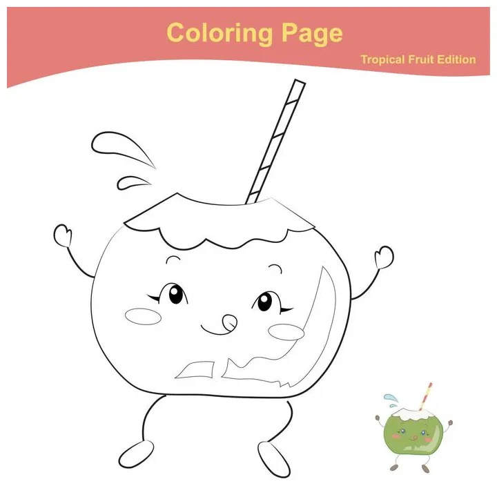 Fruit coloring pages vector art, icons, and graphics for