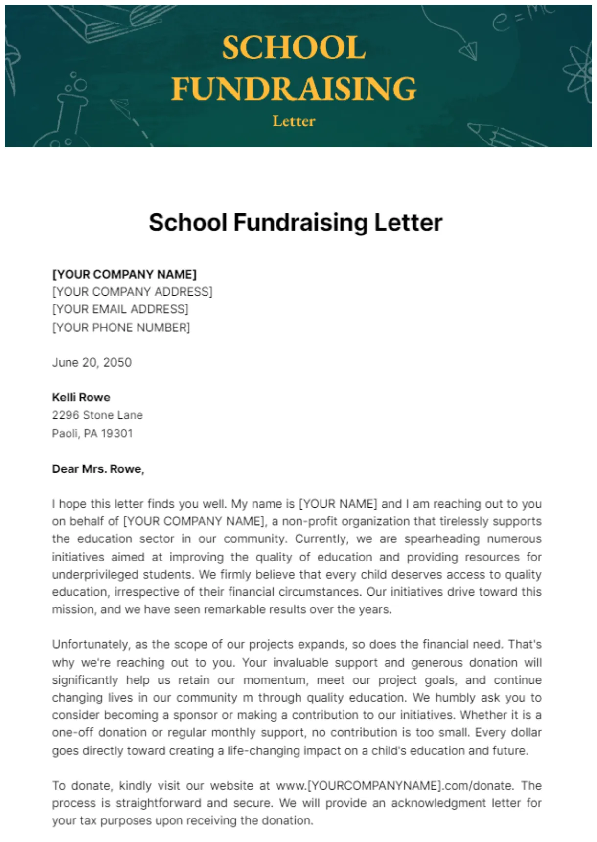Fundraising donation letter template infoupdate