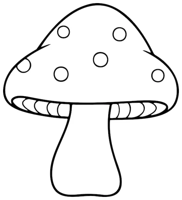 Premium vector mushroom vector illustration black and white outline