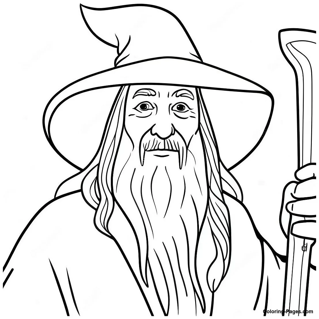 Gandalf the grey magical coloring page coloring-pages