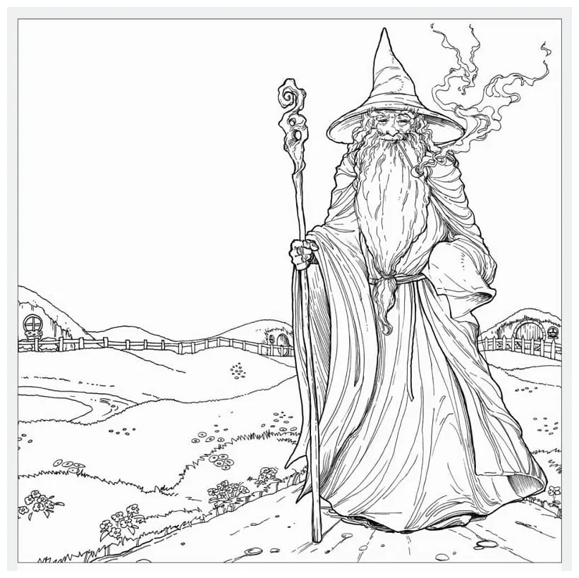 Happy gandalf coloring pages coloring cool