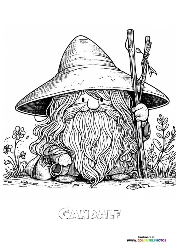 Gandalf coloring pages for kids