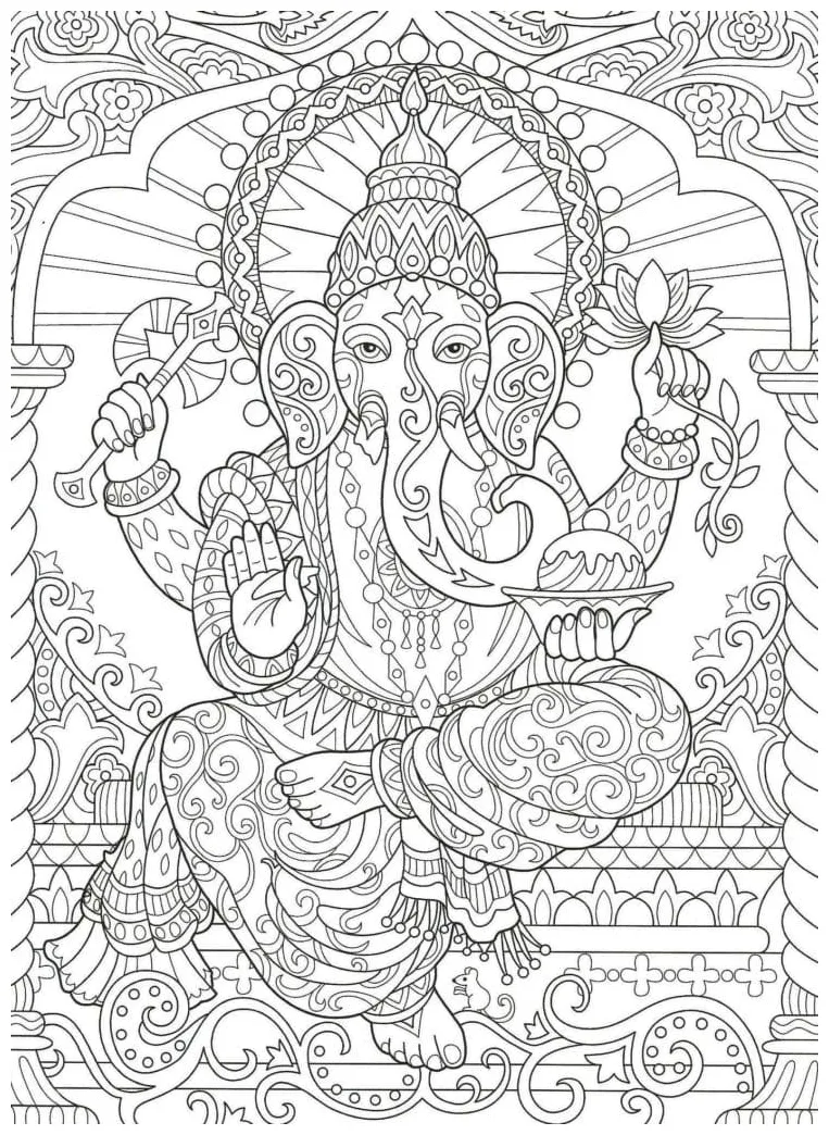 Wonderful Ganesha coloring page - Download, Print or Color Online for Free