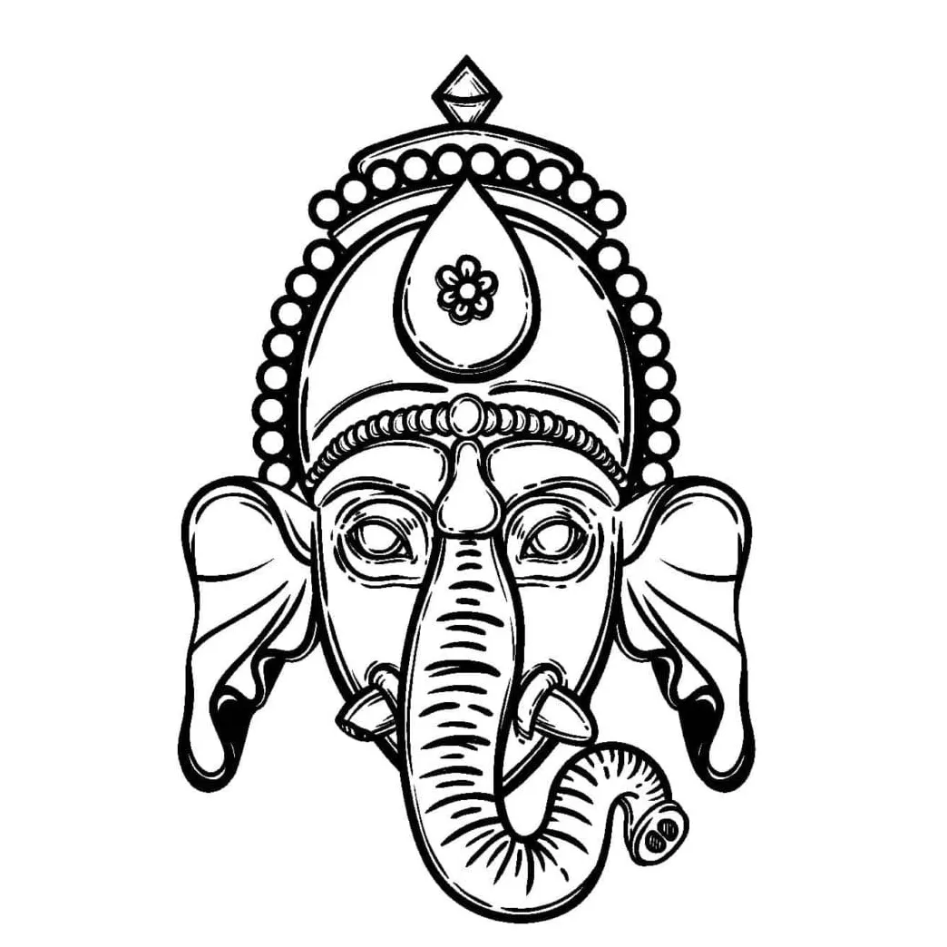 Ganesha Head coloring page - Download, Print or Color Online for Free