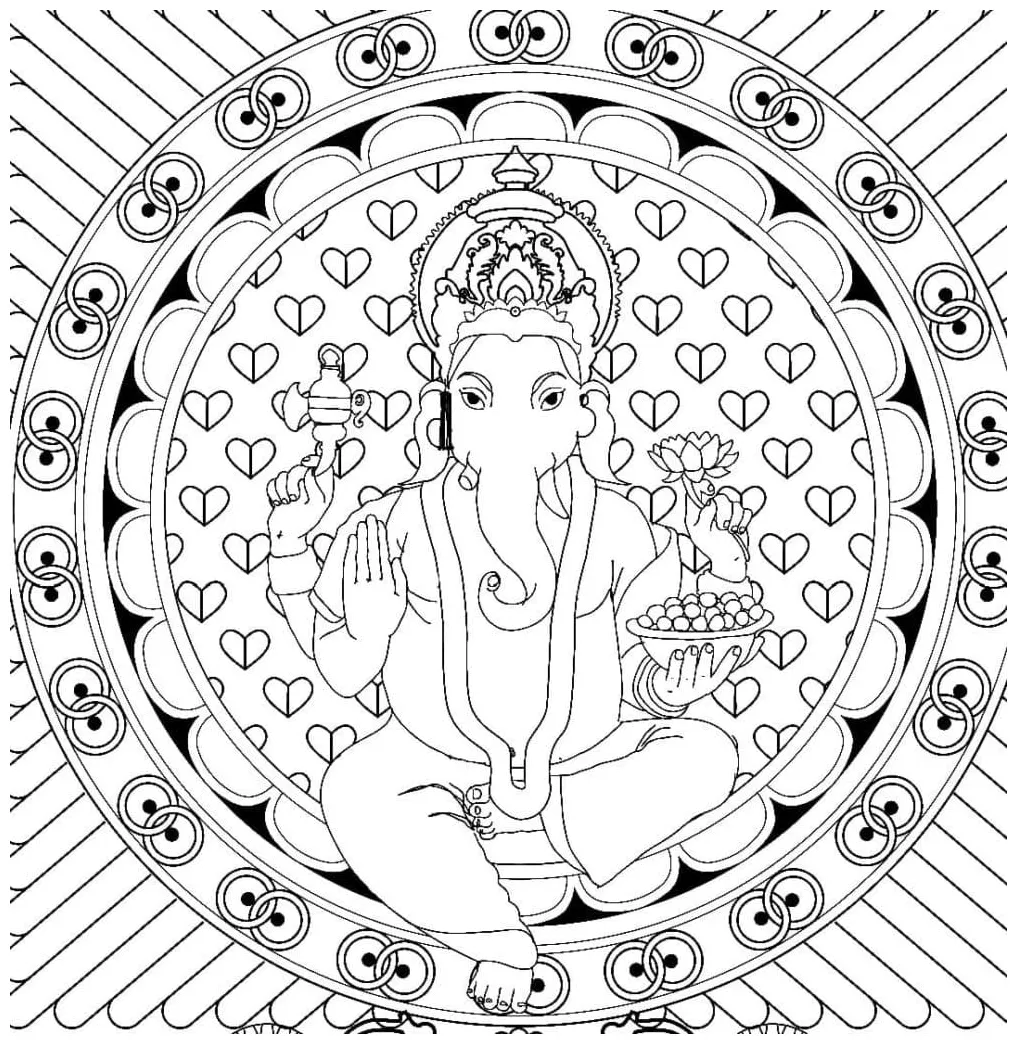Ganesha Free coloring page - Download, Print or Color Online for Free
