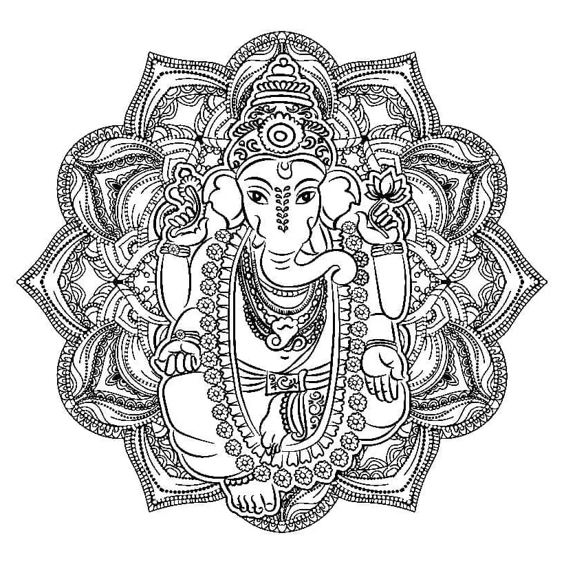 Ganesha - Sheet 9 coloring page - Download, Print or Color Online for Free