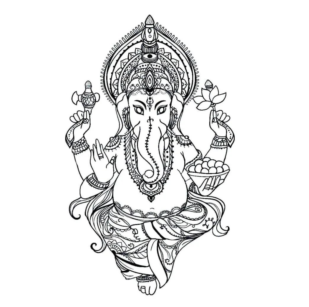 Ganesha - Sheet 10 coloring page - Download, Print or Color Online for Free
