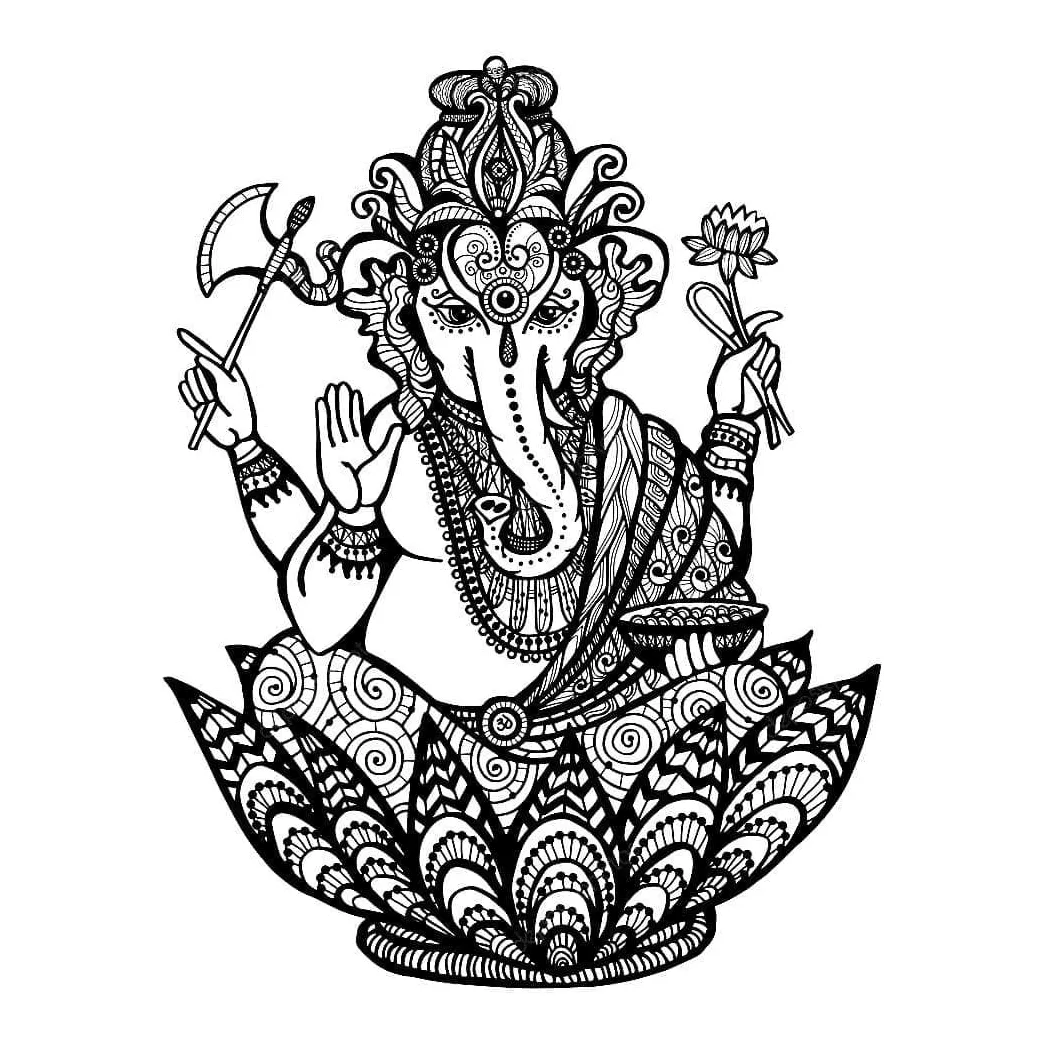 Antistress Ganesha coloring page - Download, Print or Color Online for Free