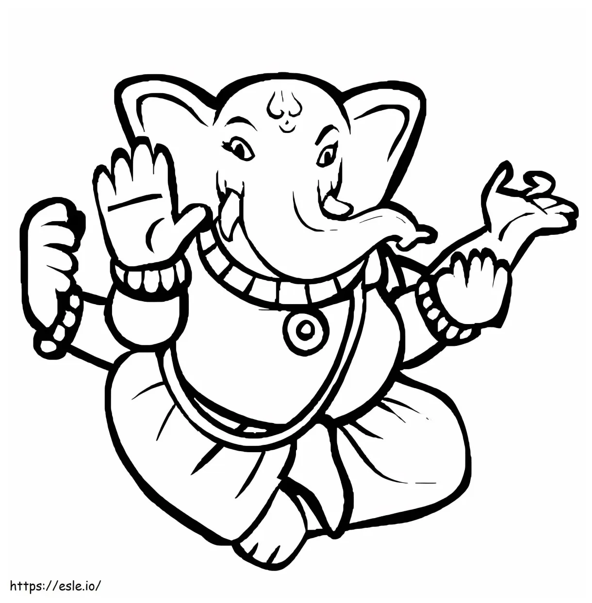 Lord Ganesha 5 coloring page