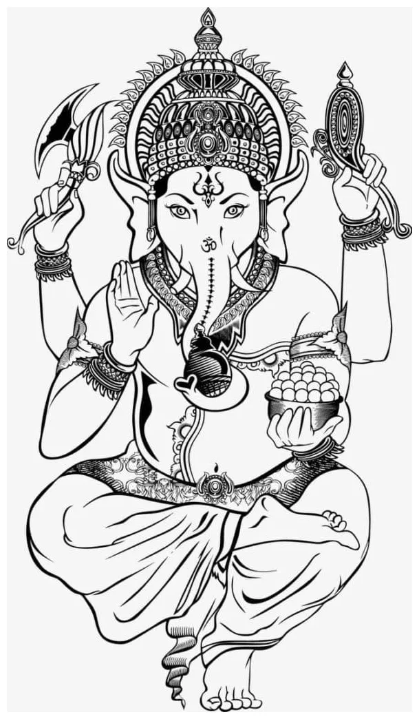 Printable Ganesha coloring page - Download, Print or Color Online for Free