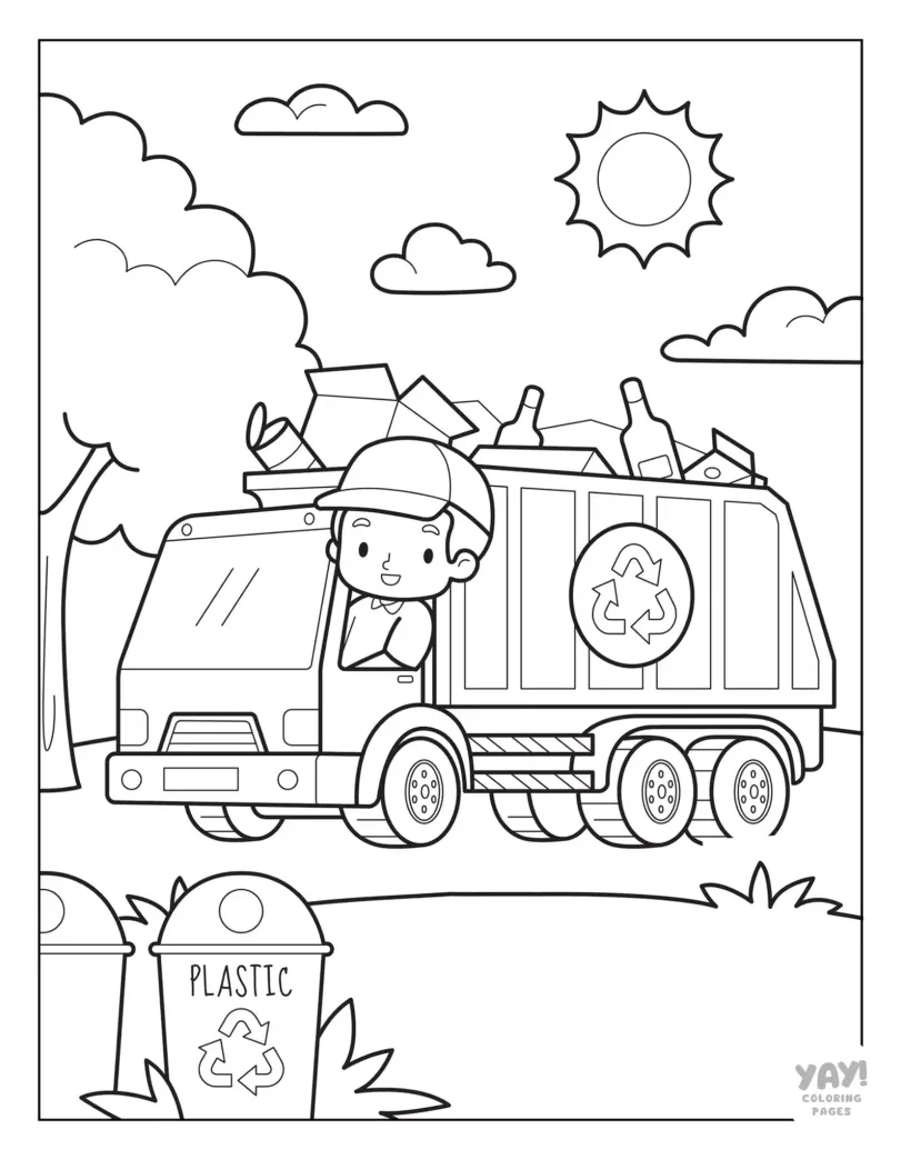 Garbage truck coloring pages free printables