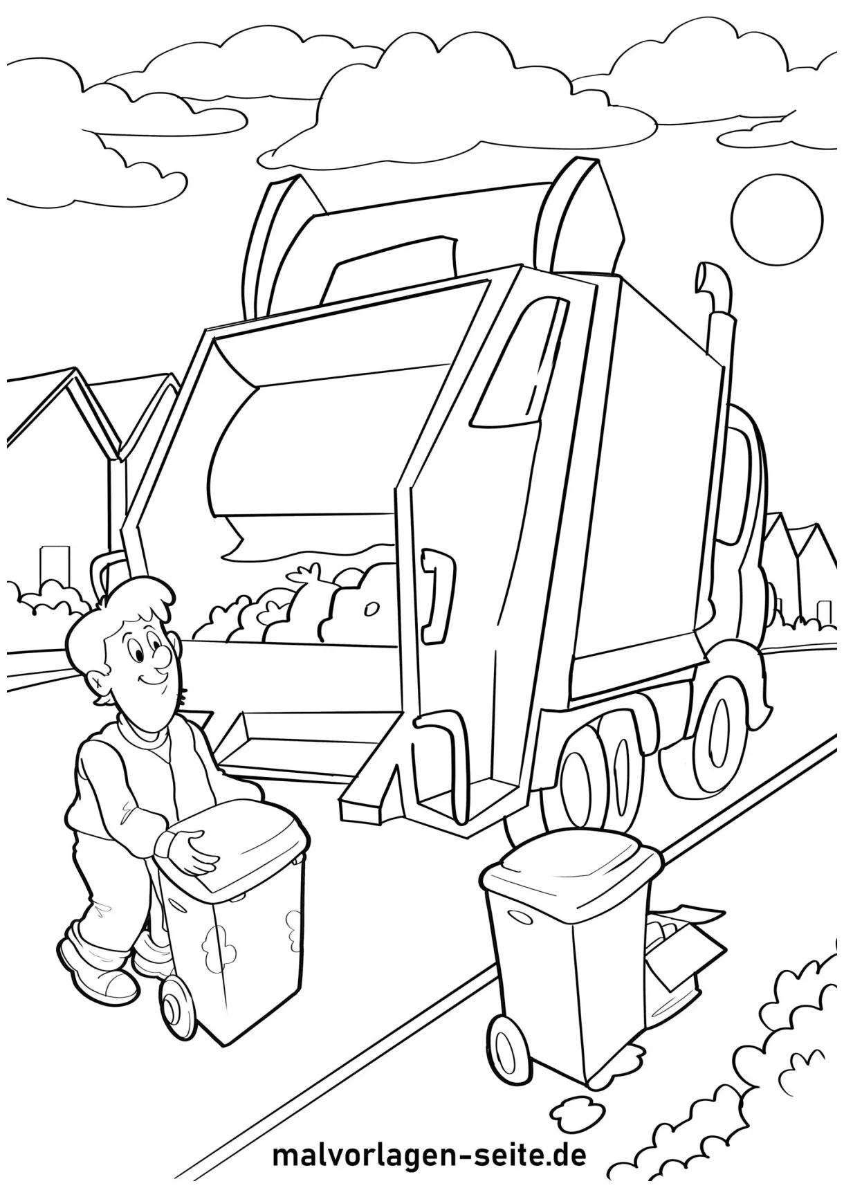 Garbage truck coloring page free garbage truck coloring pages