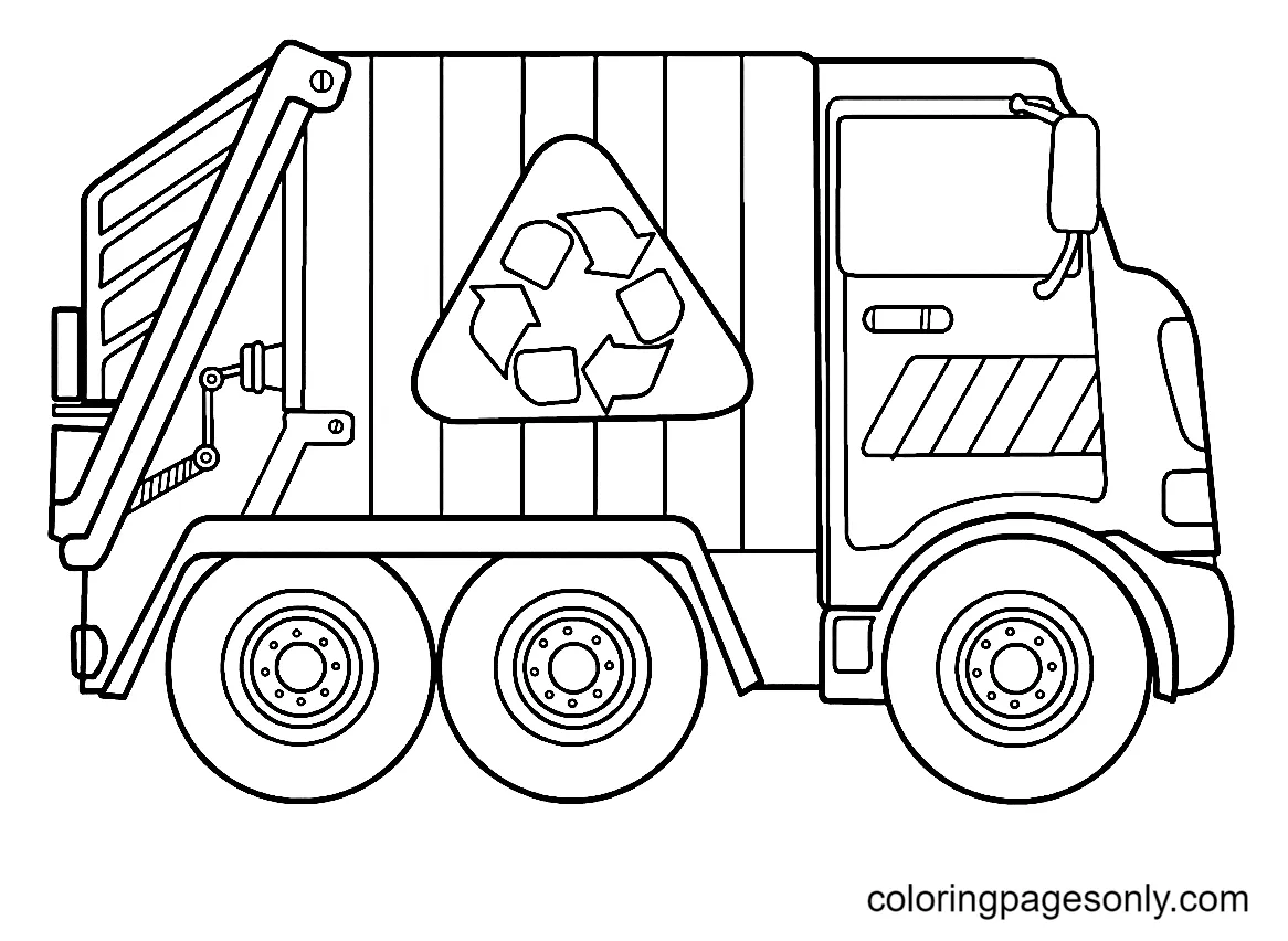 Garbage truck coloring page printable printable sight words list