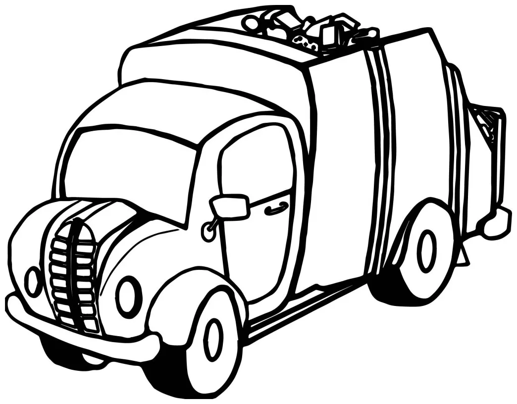 Truck garbage coloring page wecoloringpage