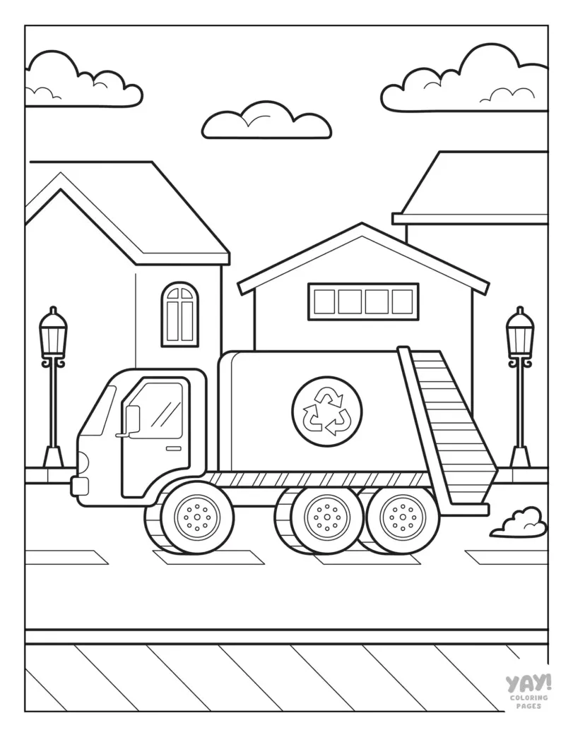 Garbage truck coloring pages free printables