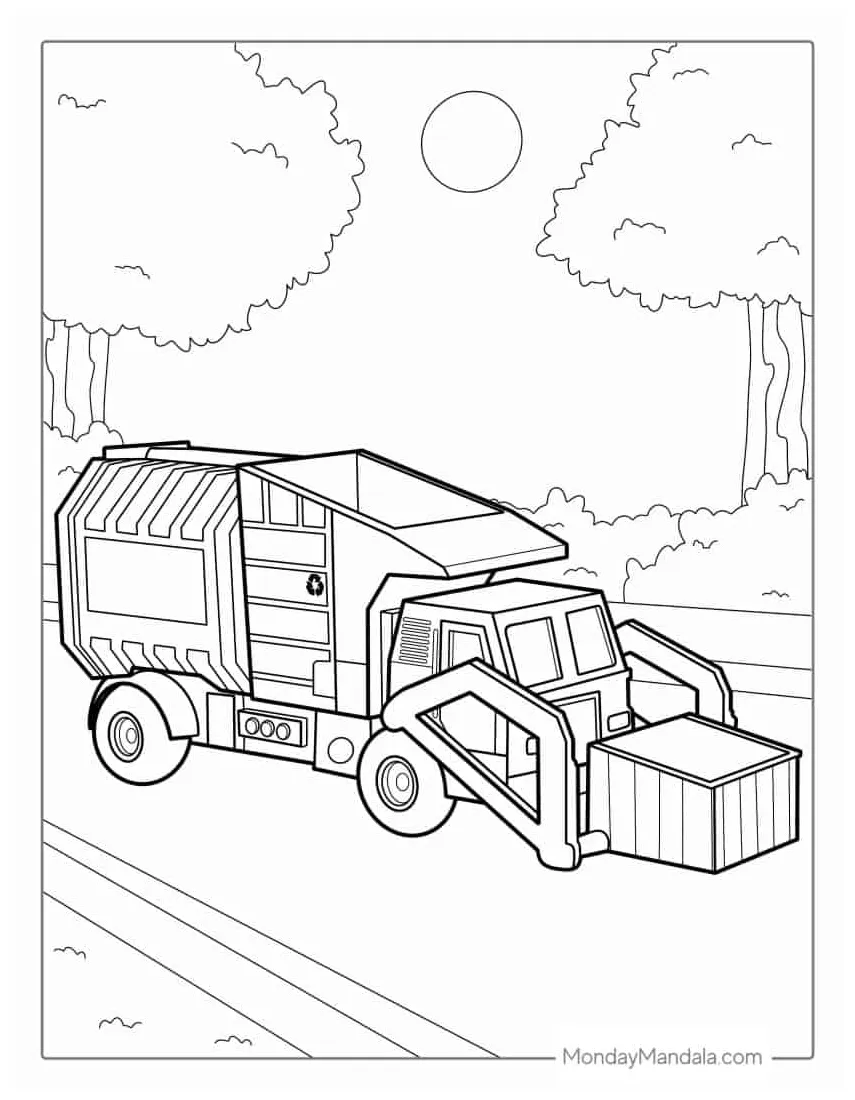 20 garbage truck coloring pages free pdf printables printable coloring page