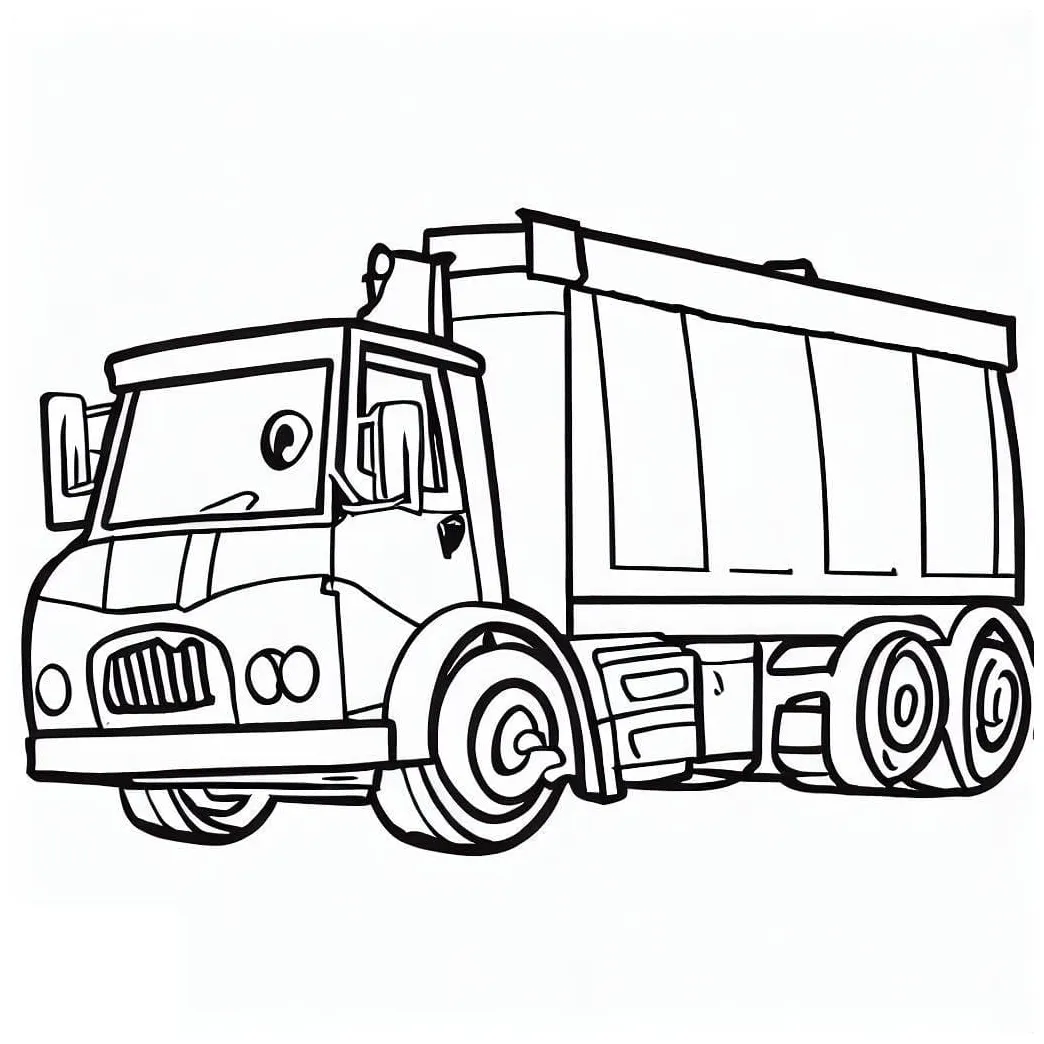 The garbage truck coloring page download, print or color online for free