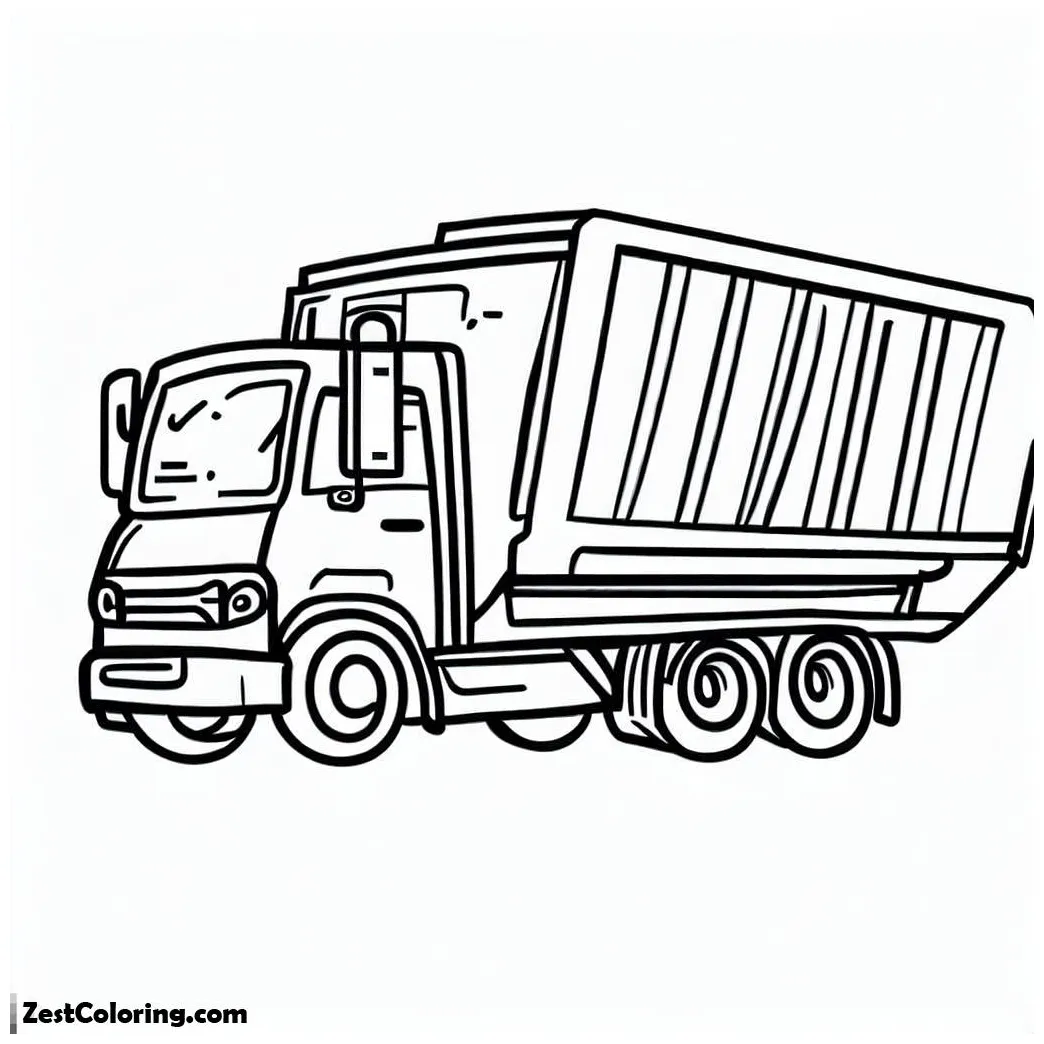 Garbage truck parking coloring pages coloring for kids smart