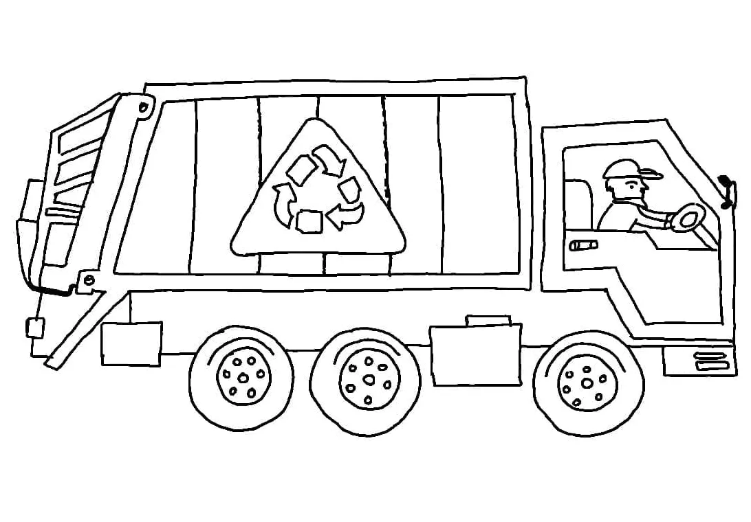 Garbage truck free printable coloring page download, print or color