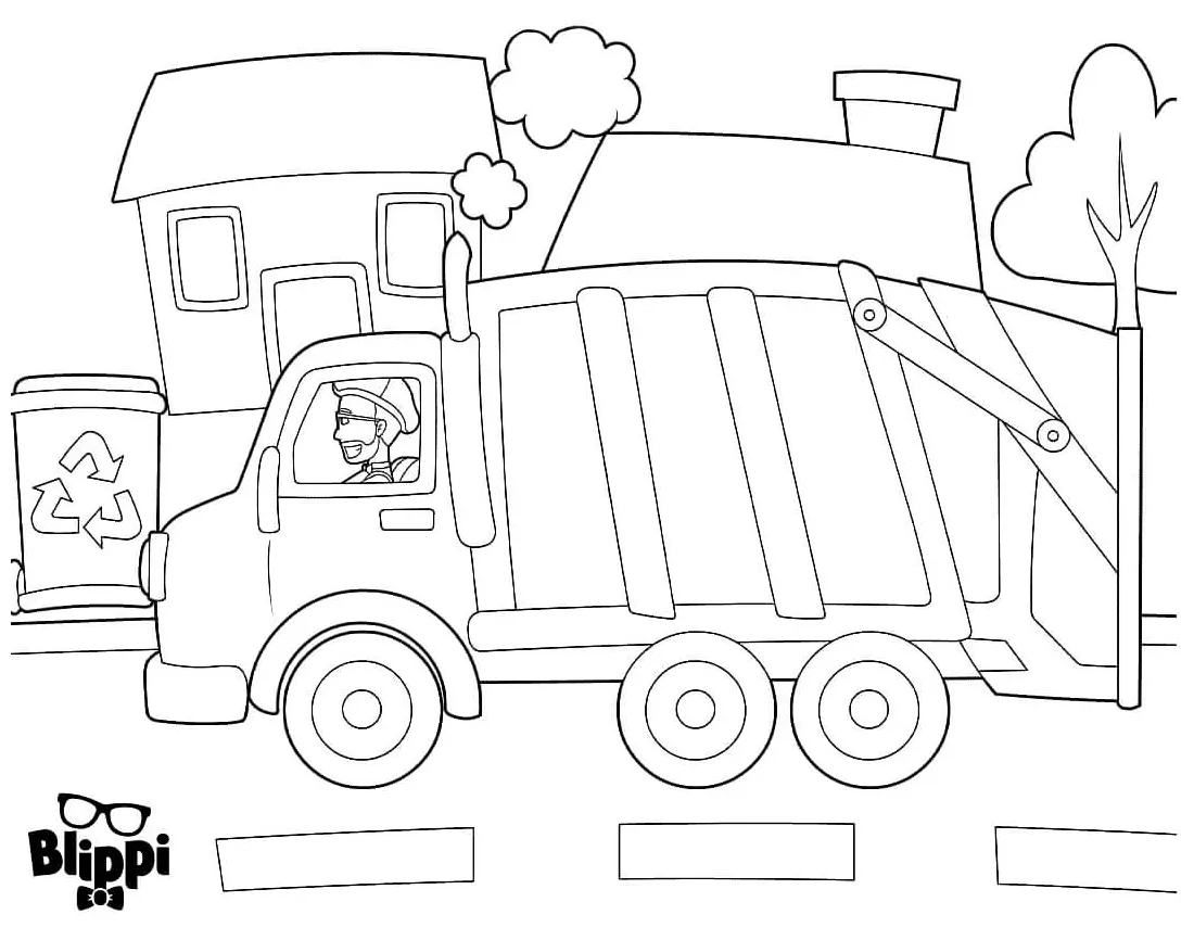 Blippi driving free printable coloring