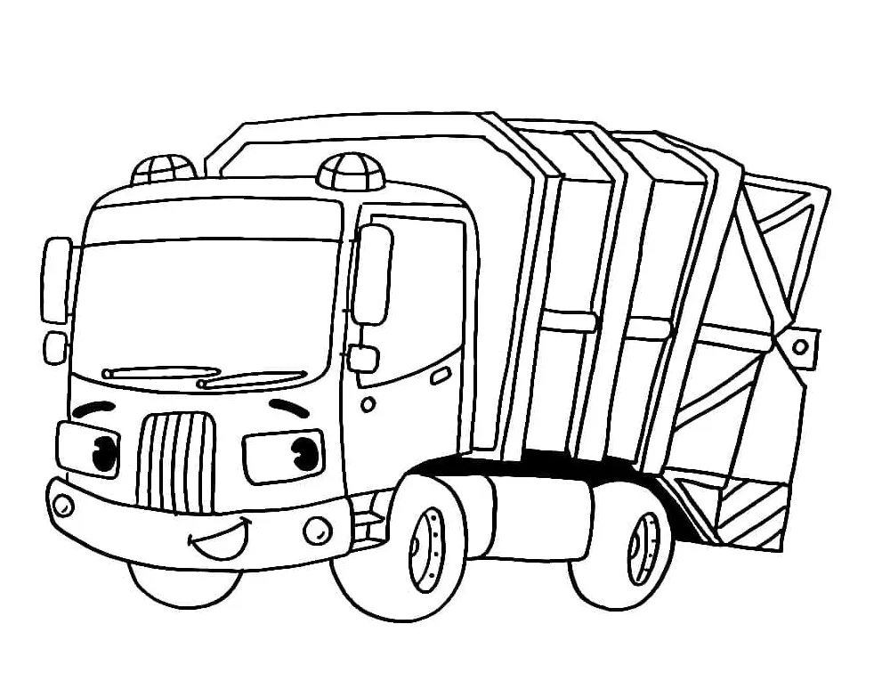 Garbage truck printable coloring page download, print or color online