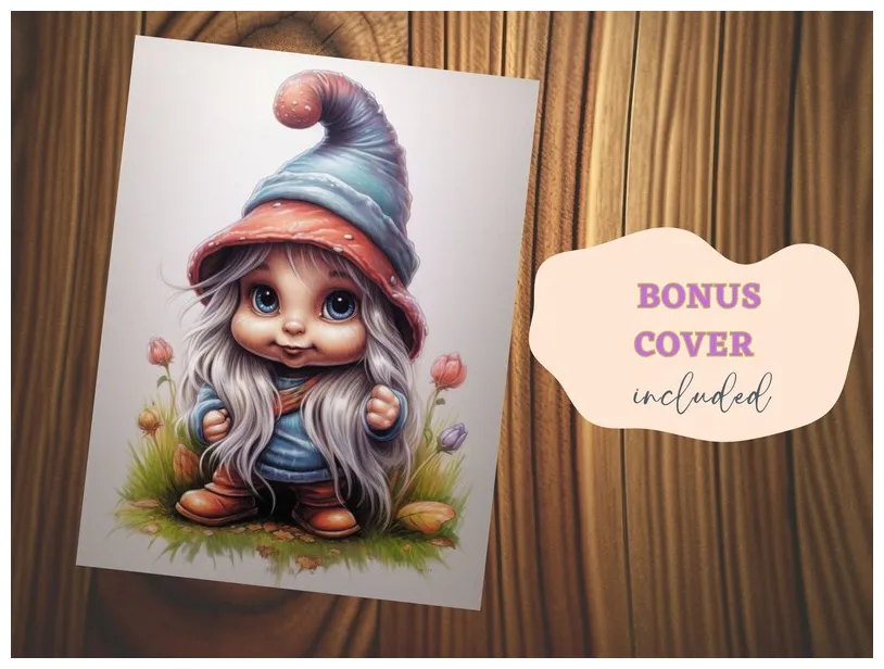 Spring gnome coloring page kids etsy printable coloring page