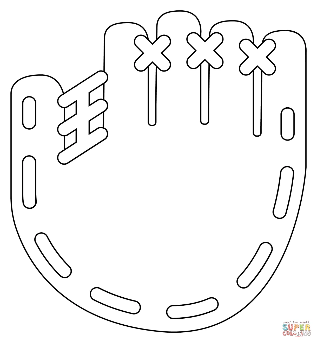 Baseball glove coloring page softball, variant of baseball coloring printable coloring page