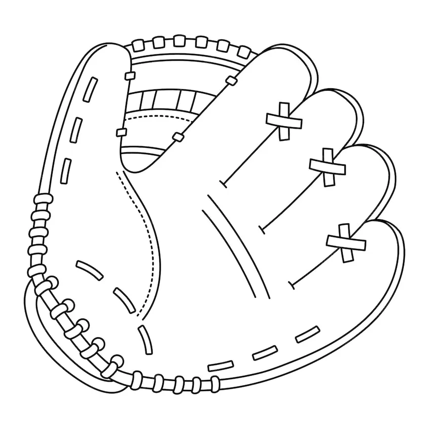 Premium vector baseball glove isolated coloring page for kids