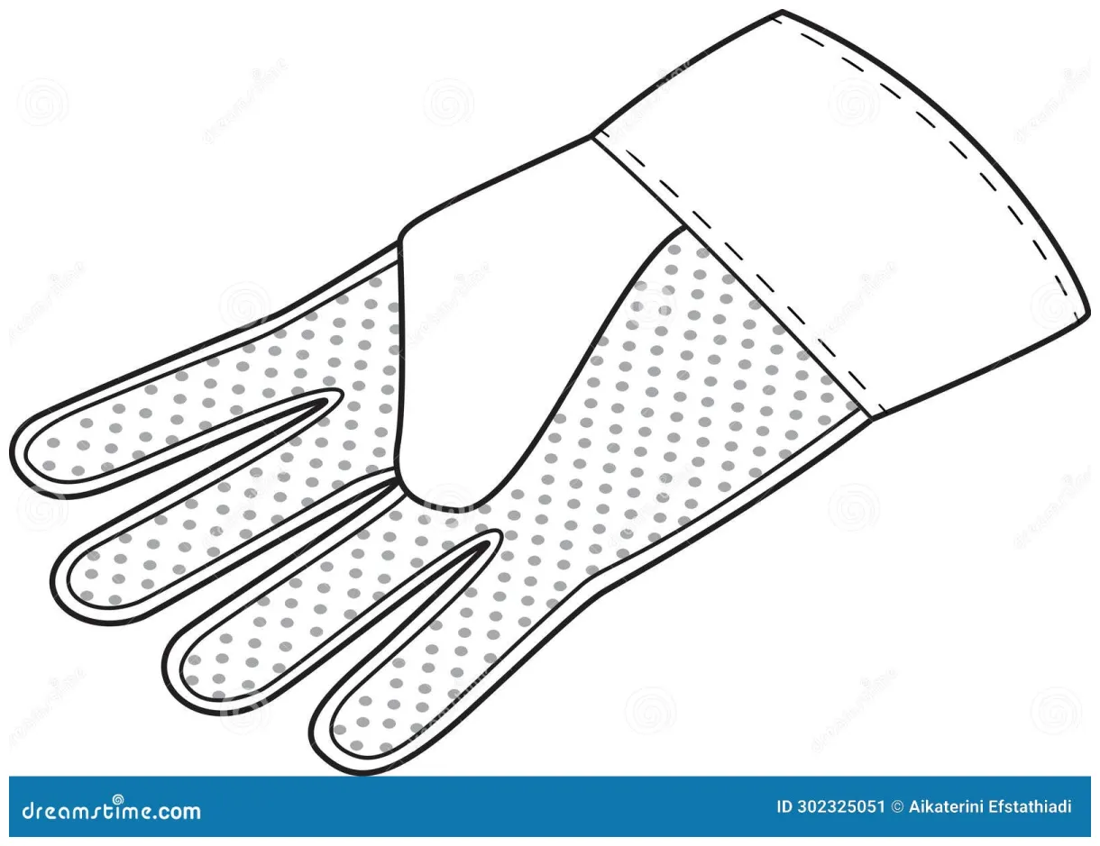Gardening gloves outline icons. black and white stock vector