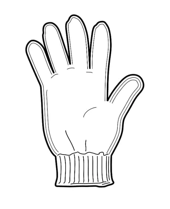 A glove coloring page download, print or color online for free