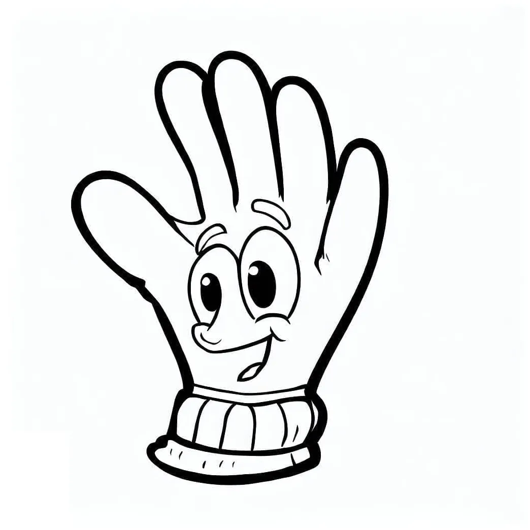 Cartoon glove coloring page download, print or color online for free