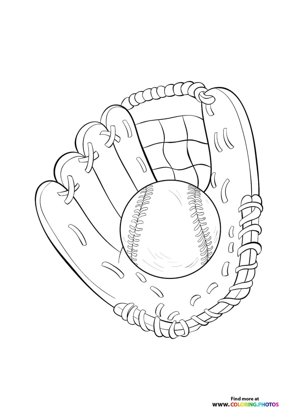 Baseball glove coloring page softball, variant of baseball coloring