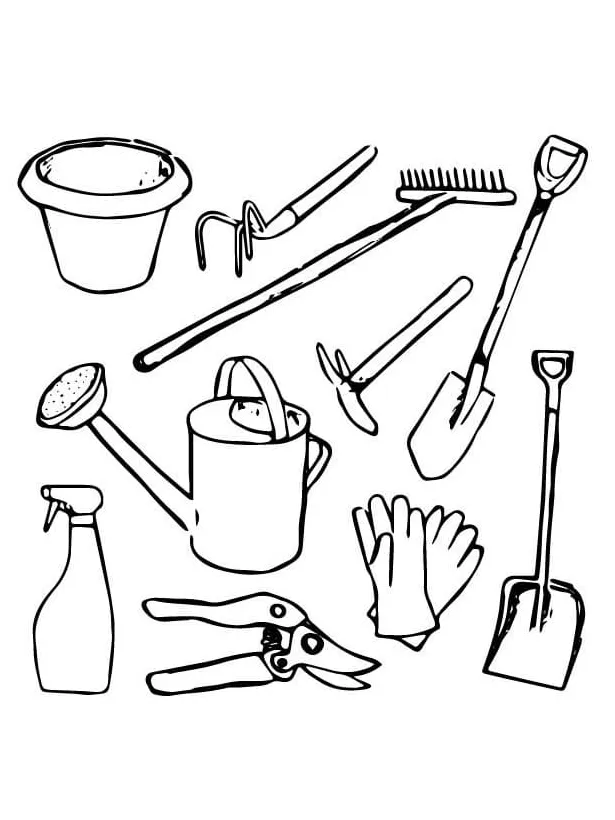 Garden tools coloring page free printable coloring pages for kids