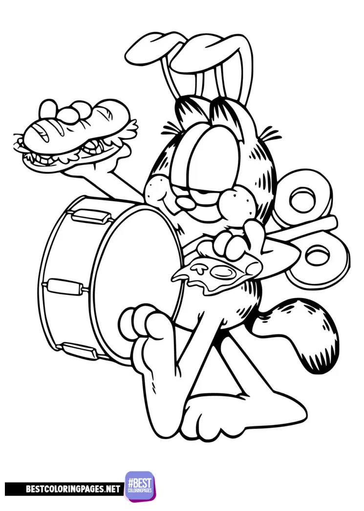 Garfield printable coloring page free printable coloring pages