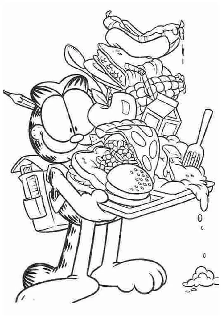 Garfield Lasagna Coloring Page Coloring Pages