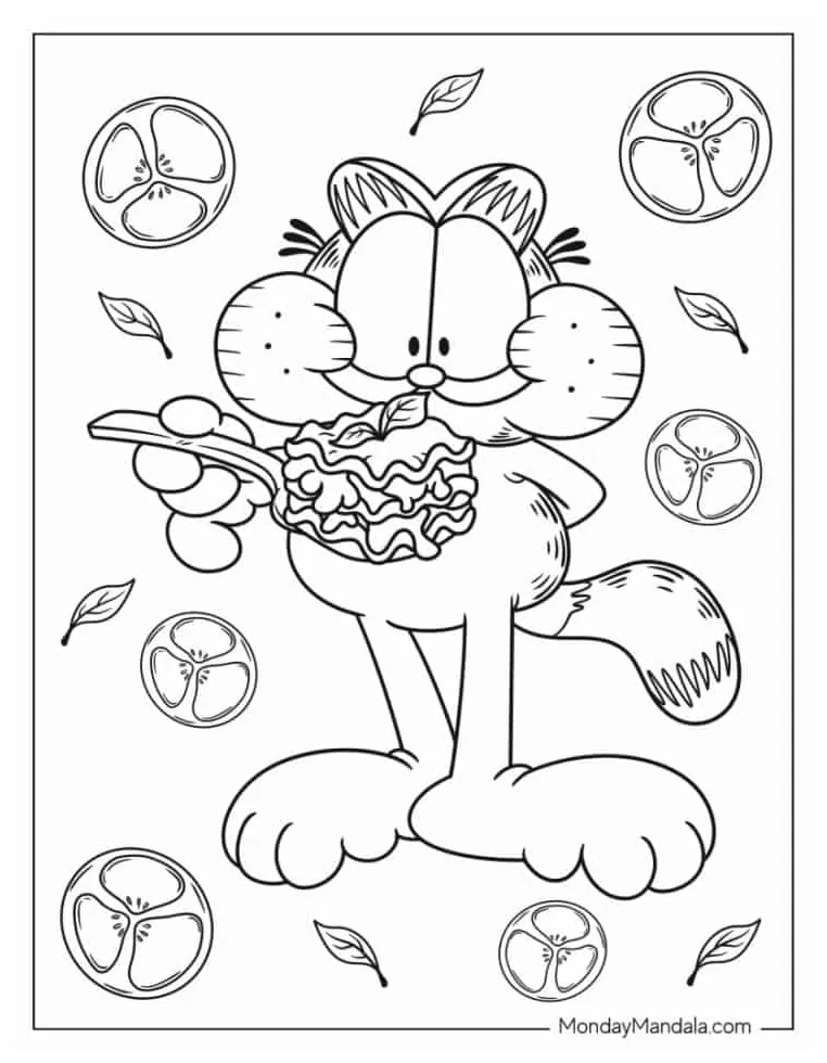 Garfield Lasagna Coloring Page Coloring Pages