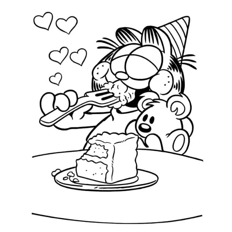 Garfield Eats coloring page - Download, Print or Color Online for Free