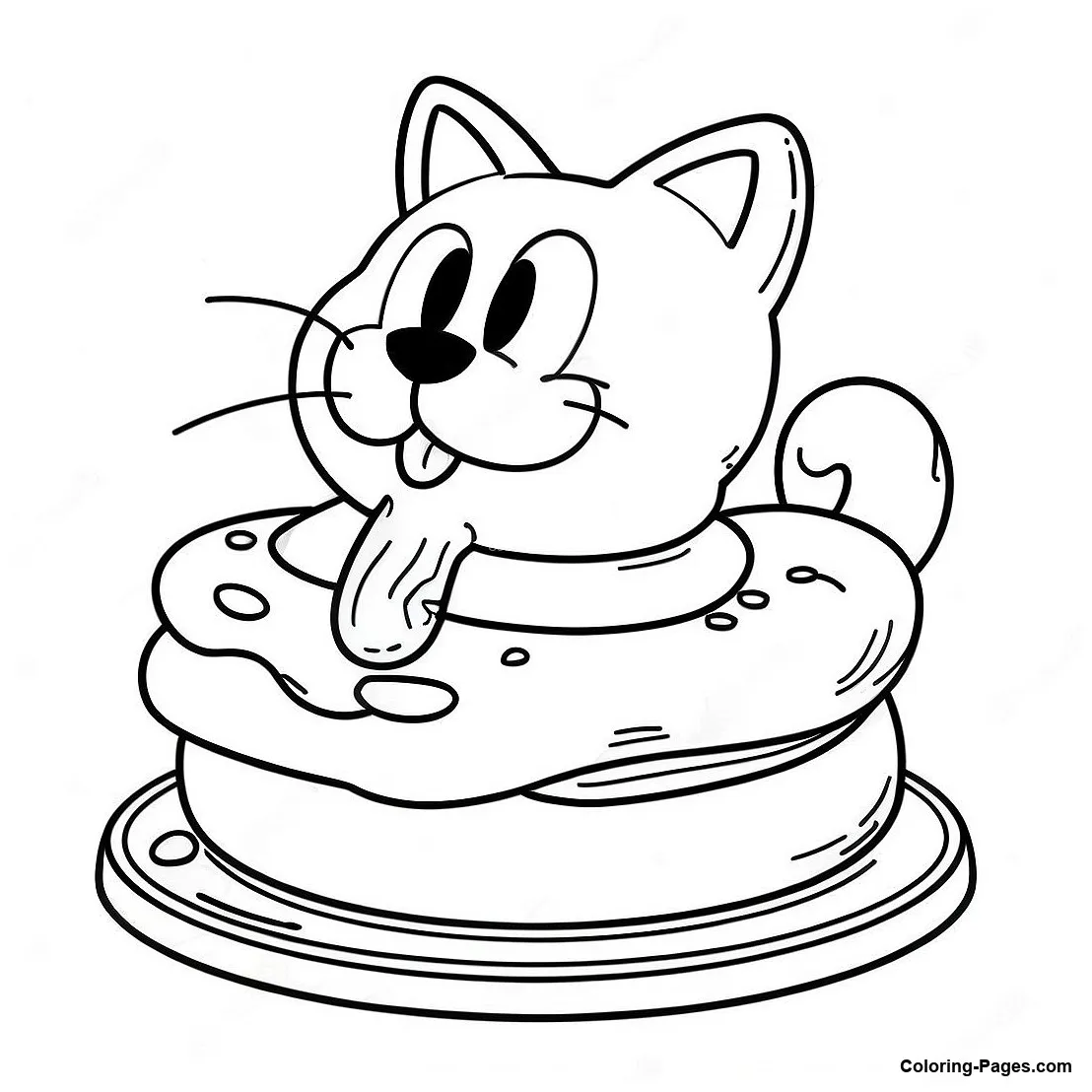 Garfield Eating Lasagna Coloring Page | Coloring-Pages.com